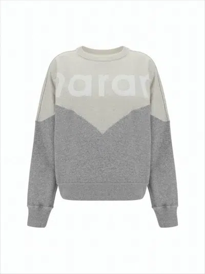 Isabel Marant Two-tone Long-sleeve Sweatshirt With Chevron Pattern In Multi