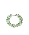 Isabel Marant Two-tone Beaded Bracelet With Textured Finish In Green Silver