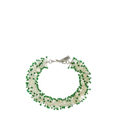 Isabel Marant Two-tone Beaded Bracelet With Textured Finish In Multi