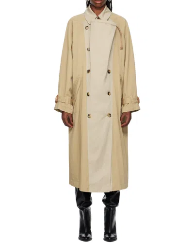 Isabel Marant Two-toned Double-breasted Trench Coat In Brown