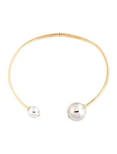Pre-owned Isabel Marant Two-tone Ball Choker Necklace, 11" In Multicolor