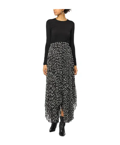 Isabel Marant Two-tone Midi Skirt In Black