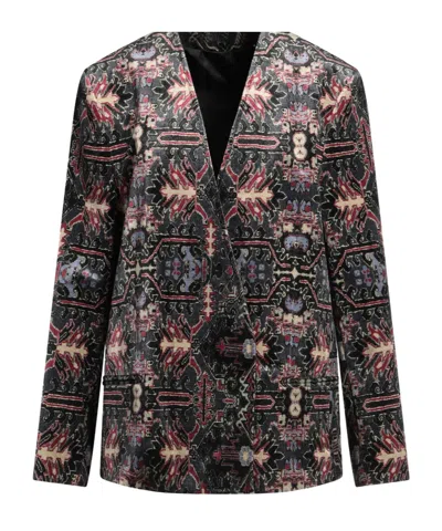 Isabel Marant Two-tone Velvet Suit In Black