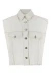 Isabel Marant Tyra Cotton Denim Vest In White