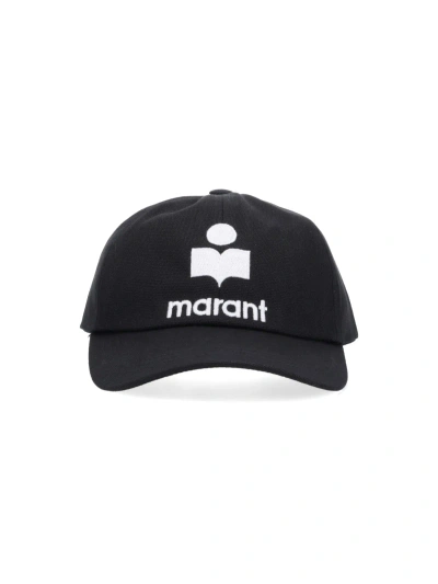 Isabel Marant Tyronyh Logo Cotton Baseball Cap In Black