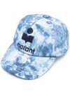 Isabel Marant Marbled-print Logo Cap In Blue