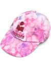 Isabel Marant Logo-embroidered Tie-dye Cap In Pink