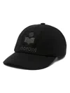 Isabel Marant Logo-print Cotton Cap In Schwarz