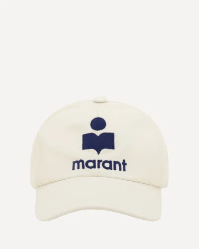 Isabel Marant Cotton Tyron Baseball Hat With Curved Brim In White
