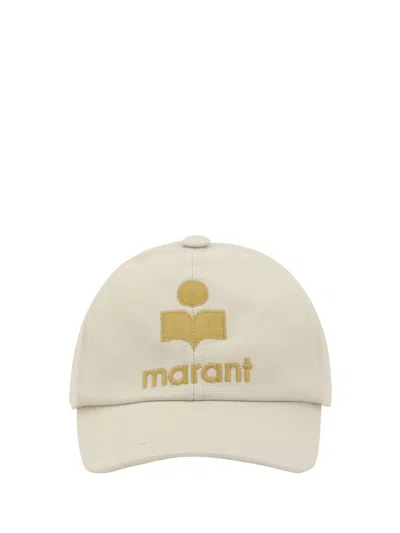 Isabel Marant Tyron Cotton Baseball Hat With Sporty Style In Neutral