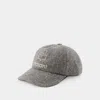 ISABEL MARANT TYRON CAP - ISABEL MARANT - WOOL - GREY