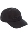 Isabel Marant Structured Black Cap With Embossed Lettering In Black