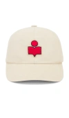 Isabel Marant Tyron Logo Patch Cotton Baseball Cap In Cream