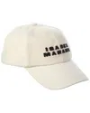 Isabel Marant Malange Ivory Cotton Tedji Baseball Cap In Sand