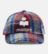 Isabel Marant Tyron Checked Wool-blend Baseball Cap In Blue/red