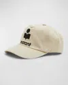 Isabel Marant Tyron Cotton Baseball Cap In Ecru Black