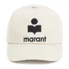 ISABEL MARANT TYRON ECRU AND BLACK COTTON HAT