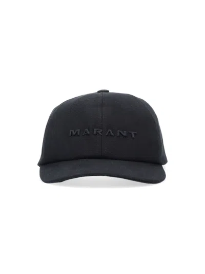 Isabel Marant Tyron Logo-embroidered Cotton-twill Baseball Cap In Black