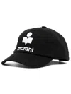 Isabel Marant Black Baseball Cap With Contrasting Logo Embroidery In Cotton Woman In Black