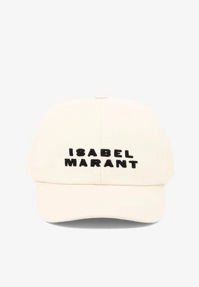 Isabel Marant Tyron Logo Embroidered Baseball Cap In Sand