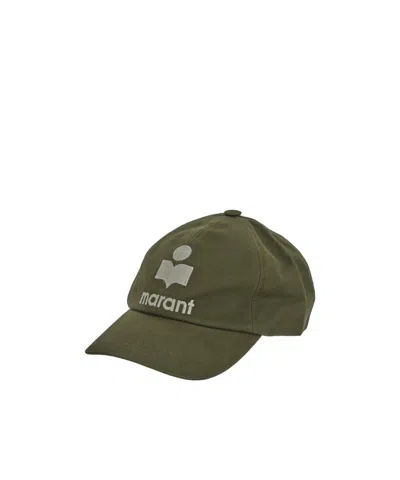 Isabel Marant Tyron Logo-embroidered Cap In Green