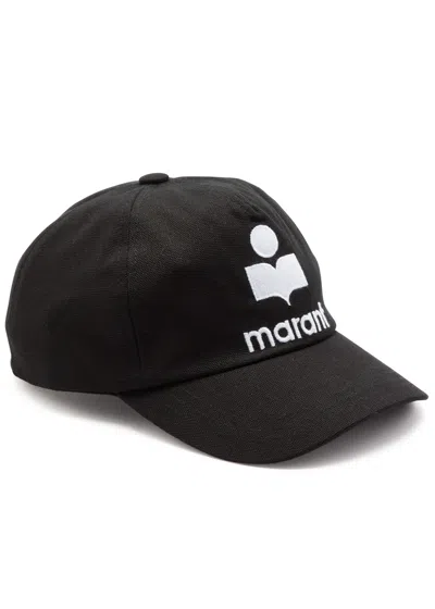 Isabel Marant Tyron Logo-embroidered Cotton Cap In Black