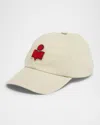 Isabel Marant Tyron Logo Patch Cotton Baseball Cap In Ecru