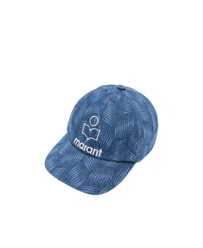 Isabel Marant Tyrony Embroidered-logo Cotton Baseball Cap In Blue