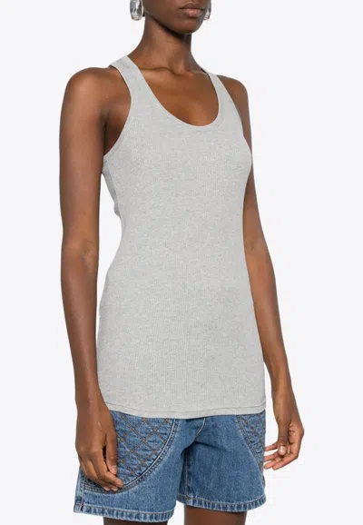 Isabel Marant Tysha Ribbed Tank Top In Gray