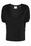 Isabel Marant U-neck Boxy T-shirt With Draped Sleeves