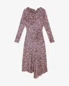 Isabel Marant Ulani Asymmetric Gathered Crepe Midi Dress In Faded Night