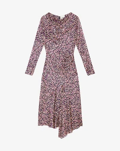 Isabel Marant Ulani Asymmetric Gathered Crepe Midi Dress In Faded Night
