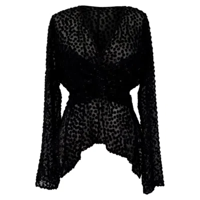 Isabel Marant Ulietta Metallic Devoré Blouse In Black Viscose