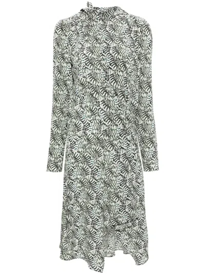 Isabel Marant Umaima Grahic-primt Midi Dress In White
