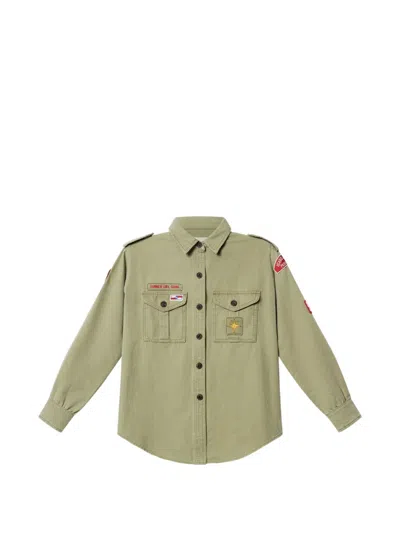 Isabel Marant Umberta Patch Cotton Twill Button-up Shirt In Brown