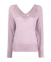 Isabel Marant V-neck Fine Knit In Pink