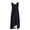 Isabel Marant V-neck Knee-length See Through Dress In Black Silk In Black