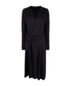 Isabel Marant Draped V-neckline Midi Dress With Long Sleeves In Black