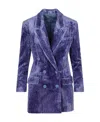 Isabel Marant Purple Dita Corduroy Double-breasted Blazer In Blue