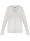 Isabel Marant Black Silk Blend Larana Sweater In White