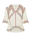 Isabel Marant Santia Cotton Blend Blouse In White