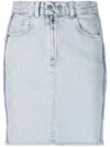 Isabel Marant Midi Skirt With Belt Loops And Pockets In Clear Blue