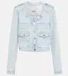 Isabel Marant Round-neck Cropped Denim Jacket In Blue