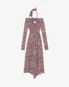 Isabel Marant Valentine Dress In Purple-ecru
