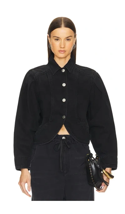Isabel Marant Valettte Denim Jacket In Black