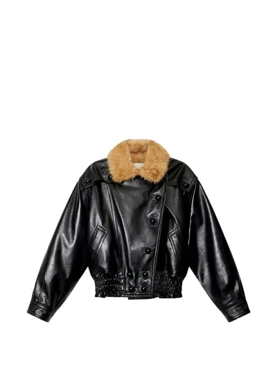 Isabel Marant Valina Leather Jacket In Animal Print