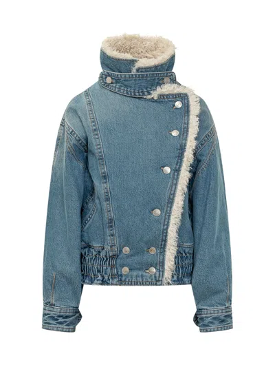 Isabel Marant Valineo-gd Cropped Jacket In Blue