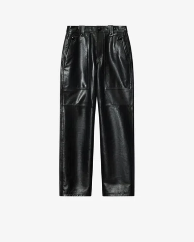 Isabel Marant Valka Leather Pants In Black