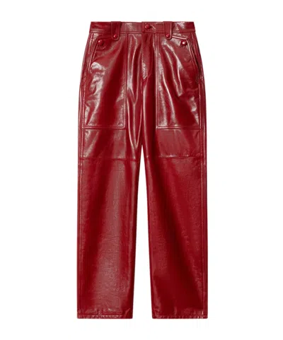 Isabel Marant Valka Leather Trousers In Red