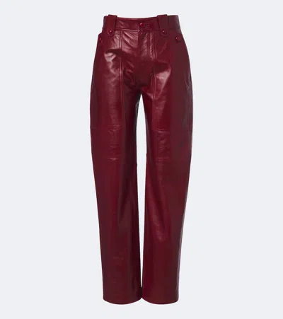 Isabel Marant Valka Leather Straight Pants In Multi